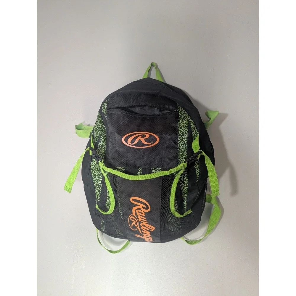 Rawlings Backpack Black/Green Canvas Zippered